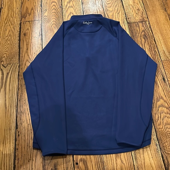 BOBBY JONES X-H20 CRAWFORD LONG SLEEVE XL QUARTER ZIP IN NAVY WITH ZIPPER POCKET - Picture 10 of 11